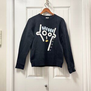 Authentic Kenzo Crewneck Graphic Sweatshirt 3D Abstract Face Black - M